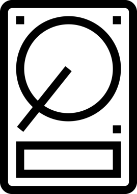 Uygulama UI, Web Tasarımı, Bulut ve Veri Yönetimi Kullanımı için Depolama Simgesi Siyah ve Beyaz PNG