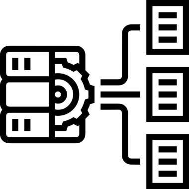 Uygulama UI, Web Tasarımı, Bulut ve Veri Yönetimi Kullanımı için Depolama Simgesi Siyah ve Beyaz PNG