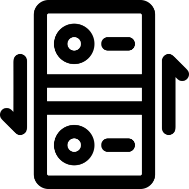 Uygulama UI, Web Tasarımı, Bulut ve Veri Yönetimi Kullanımı için Depolama Simgesi Siyah ve Beyaz PNG