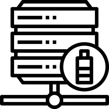 Uygulama UI, Web Tasarımı, Bulut ve Veri Yönetimi Kullanımı için Depolama Simgesi Siyah ve Beyaz PNG