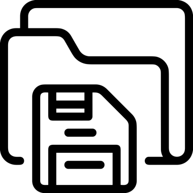 Uygulama UI, Web Tasarımı, Bulut ve Veri Yönetimi Kullanımı için Depolama Simgesi Siyah ve Beyaz PNG