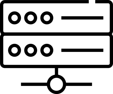 Uygulama UI, Web Tasarımı, Bulut ve Veri Yönetimi Kullanımı için Depolama Simgesi Siyah ve Beyaz PNG