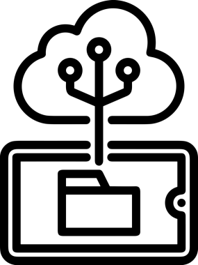 Uygulama UI, Web Tasarımı, Bulut ve Veri Yönetimi Kullanımı için Depolama Simgesi Siyah ve Beyaz PNG