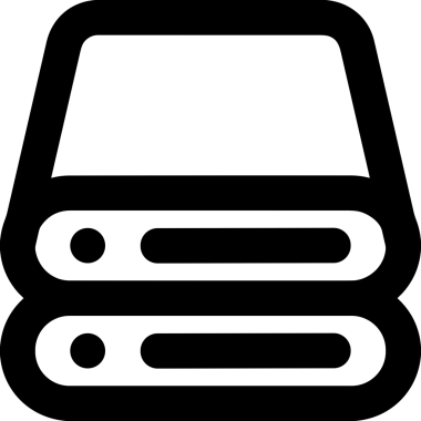 Uygulama UI, Web Tasarımı, Bulut ve Veri Yönetimi Kullanımı için Depolama Simgesi Siyah ve Beyaz PNG