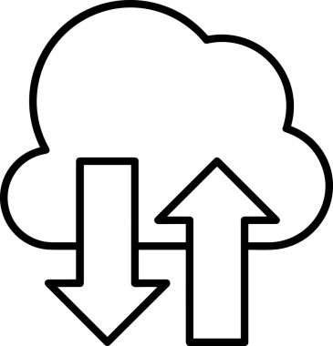 Uygulama UI, Web Tasarımı, Bulut ve Veri Yönetimi Kullanımı için Depolama Simgesi Siyah ve Beyaz PNG