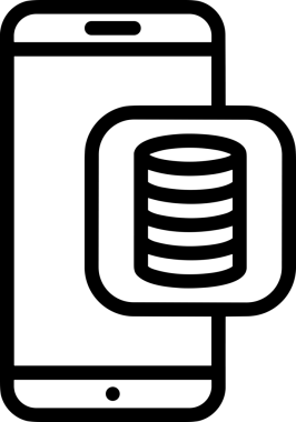 Uygulama UI, Web Tasarımı, Bulut ve Veri Yönetimi Kullanımı için Depolama Simgesi Siyah ve Beyaz PNG
