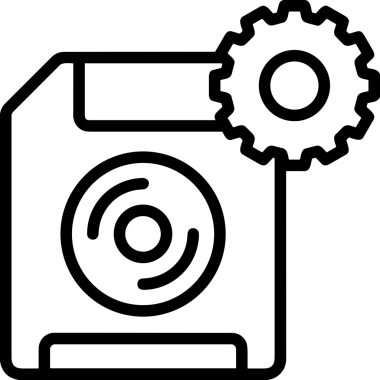 Uygulama UI, Web Tasarımı, Bulut ve Veri Yönetimi Kullanımı için Depolama Simgesi Siyah ve Beyaz PNG