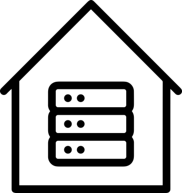 Uygulama UI, Web Tasarımı, Bulut ve Veri Yönetimi Kullanımı için Depolama Simgesi Siyah ve Beyaz PNG
