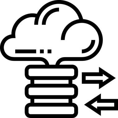 Uygulama UI, Web Tasarımı, Bulut ve Veri Yönetimi Kullanımı için Depolama Simgesi Siyah ve Beyaz PNG