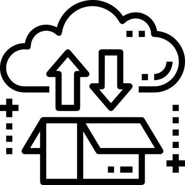 Uygulama UI, Web Tasarımı, Bulut ve Veri Yönetimi Kullanımı için Depolama Simgesi Siyah ve Beyaz PNG