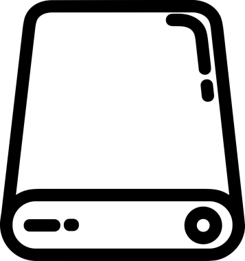 Uygulama UI, Web Tasarımı, Bulut ve Veri Yönetimi Kullanımı için Depolama Simgesi Siyah ve Beyaz PNG