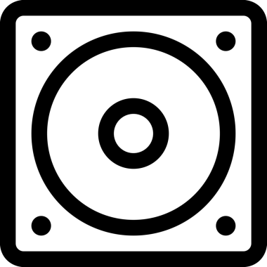 Uygulama UI, Web Tasarımı, Bulut ve Veri Yönetimi Kullanımı için Depolama Simgesi Siyah ve Beyaz PNG