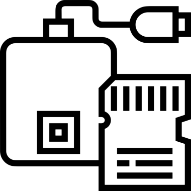 Uygulama UI, Web Tasarımı, Bulut ve Veri Yönetimi Kullanımı için Depolama Simgesi Siyah ve Beyaz PNG