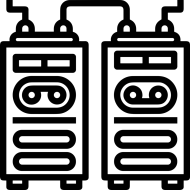 Uygulama UI, Web Tasarımı, Bulut ve Veri Yönetimi Kullanımı için Depolama Simgesi Siyah ve Beyaz PNG