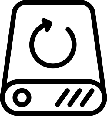 Uygulama UI, Web Tasarımı, Bulut ve Veri Yönetimi Kullanımı için Depolama Simgesi Siyah ve Beyaz PNG