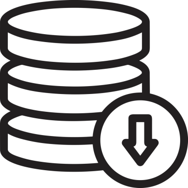 Uygulama UI, Web Tasarımı, Bulut ve Veri Yönetimi Kullanımı için Depolama Simgesi Siyah ve Beyaz PNG