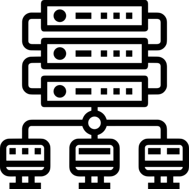Uygulama UI, Web Tasarımı, Bulut ve Veri Yönetimi Kullanımı için Depolama Simgesi Siyah ve Beyaz PNG