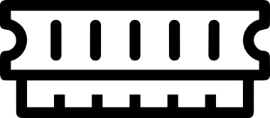 Uygulama UI, Web Tasarımı, Bulut ve Veri Yönetimi Kullanımı için Depolama Simgesi Siyah ve Beyaz PNG