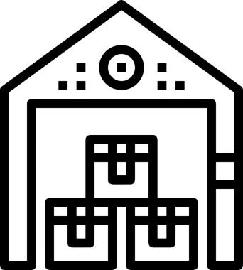 Uygulama UI, Web Tasarımı, Bulut ve Veri Yönetimi Kullanımı için Depolama Simgesi Siyah ve Beyaz PNG