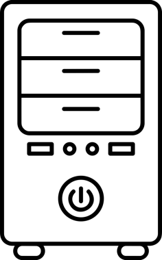 Uygulama UI, Web Tasarımı, Bulut ve Veri Yönetimi Kullanımı için Depolama Simgesi Siyah ve Beyaz PNG