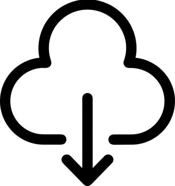 Uygulama UI, Web Tasarımı, Bulut ve Veri Yönetimi Kullanımı için Depolama Simgesi Siyah ve Beyaz PNG