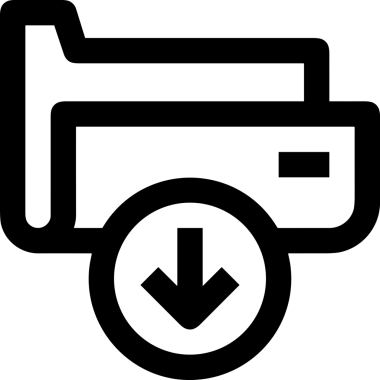 Uygulama UI, Web Tasarımı, Bulut ve Veri Yönetimi Kullanımı için Depolama Simgesi Siyah ve Beyaz PNG