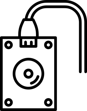 Uygulama UI, Web Tasarımı, Bulut ve Veri Yönetimi Kullanımı için Depolama Simgesi Siyah ve Beyaz PNG