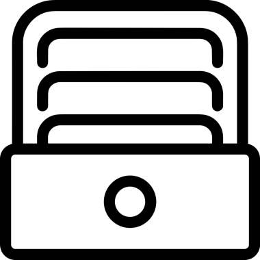 Uygulama UI, Web Tasarımı, Bulut ve Veri Yönetimi Kullanımı için Depolama Simgesi Siyah ve Beyaz PNG
