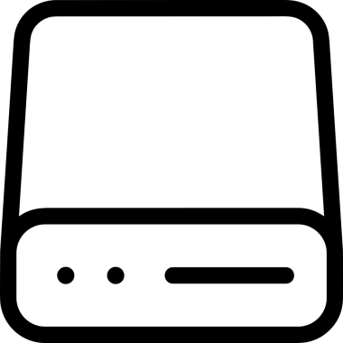 Uygulama UI, Web Tasarımı, Bulut ve Veri Yönetimi Kullanımı için Depolama Simgesi Siyah ve Beyaz PNG