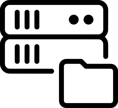 Uygulama UI, Web Tasarımı, Bulut ve Veri Yönetimi Kullanımı için Depolama Simgesi Siyah ve Beyaz PNG