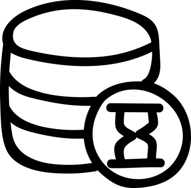 Uygulama UI, Web Tasarımı, Bulut ve Veri Yönetimi Kullanımı için Depolama Simgesi Siyah ve Beyaz PNG