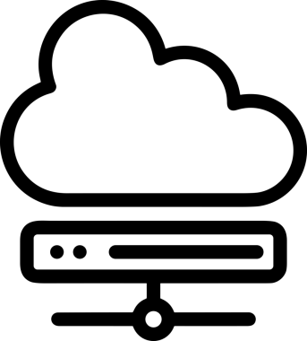 Uygulama UI, Web Tasarımı, Bulut ve Veri Yönetimi Kullanımı için Depolama Simgesi Siyah ve Beyaz PNG