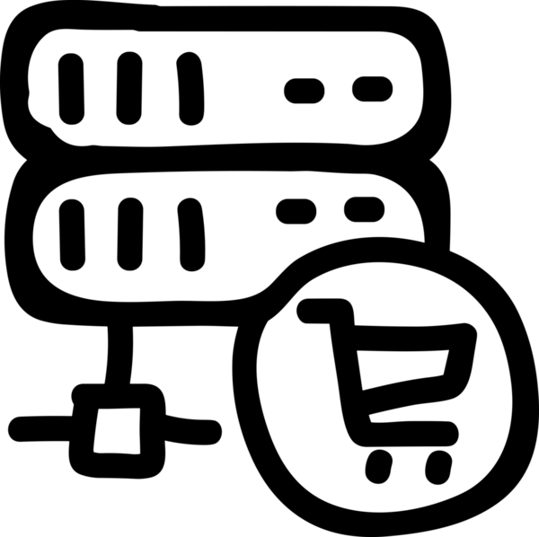 Uygulama UI, Web Tasarımı, Bulut ve Veri Yönetimi Kullanımı için Depolama Simgesi Siyah ve Beyaz PNG