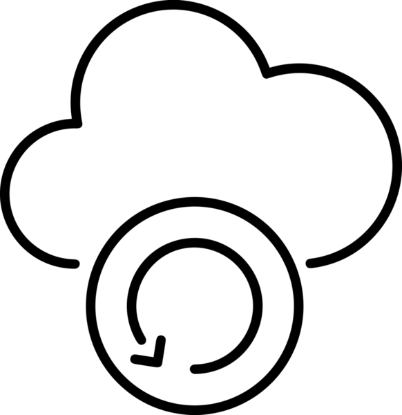 Символ контура хранилища Черно-белый PNG для пользовательского интерфейса приложения, веб-дизайна, облака и управления данными