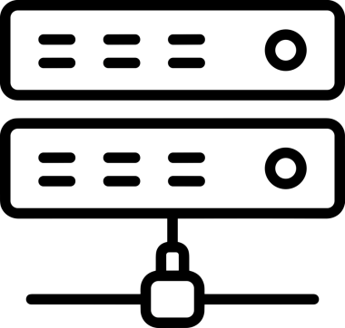Uygulama UI, Web Tasarımı, Bulut ve Veri Yönetimi Kullanımı için Depolama Simgesi Siyah ve Beyaz PNG