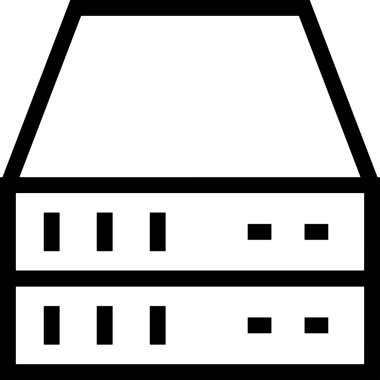 Uygulama UI, Web Tasarımı, Bulut ve Veri Yönetimi Kullanımı için Depolama Simgesi Siyah ve Beyaz PNG