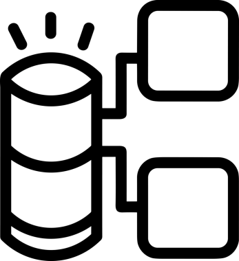 Uygulama UI, Web Tasarımı, Bulut ve Veri Yönetimi Kullanımı için Depolama Simgesi Siyah ve Beyaz PNG