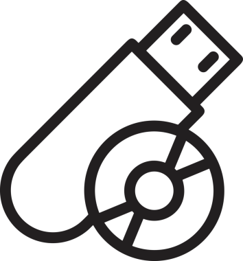 Uygulama UI, Web Tasarımı, Bulut ve Veri Yönetimi Kullanımı için Depolama Simgesi Siyah ve Beyaz PNG