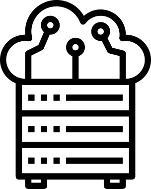 Uygulama UI, Web Tasarımı, Bulut ve Veri Yönetimi Kullanımı için Depolama Simgesi Siyah ve Beyaz PNG