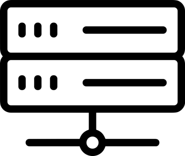 Uygulama UI, Web Tasarımı, Bulut ve Veri Yönetimi Kullanımı için Depolama Simgesi Siyah ve Beyaz PNG