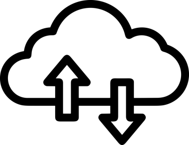 Uygulama UI, Web Tasarımı, Bulut ve Veri Yönetimi Kullanımı için Depolama Simgesi Siyah ve Beyaz PNG