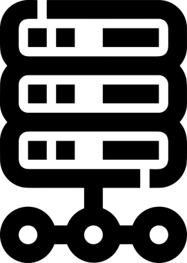 Uygulama UI, Web Tasarımı, Bulut ve Veri Yönetimi Kullanımı için Depolama Simgesi Siyah ve Beyaz PNG