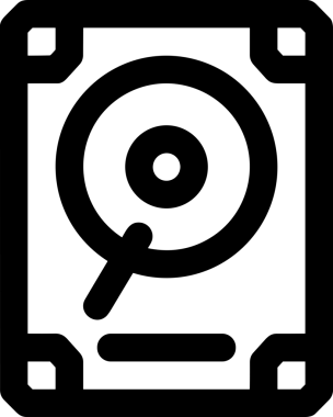 Uygulama UI, Web Tasarımı, Bulut ve Veri Yönetimi Kullanımı için Depolama Simgesi Siyah ve Beyaz PNG