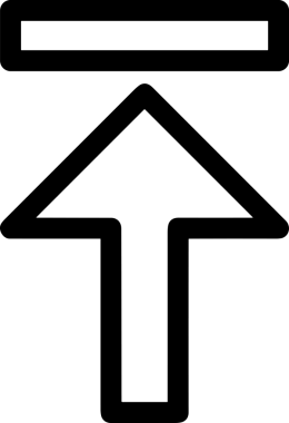 Siyah ve Beyaz Logo Simgesi PNG Biçimini Yükle. Web Sitesi Düğmesi, Mobil Uygulama Arayüzü, Dosya Aktarımı, Belge Paylaşımı, Bulut Depolama ve Veri Yedekleme için Minimalist Düz Tasarımlı Tek Renkli Ok Gönderme İşareti Grafiksel Elemanı
