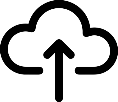 Siyah ve Beyaz Logo Simgesi PNG Biçimini Yükle. Web Sitesi Düğmesi, Mobil Uygulama Arayüzü, Dosya Aktarımı, Belge Paylaşımı, Bulut Depolama ve Veri Yedekleme için Minimalist Düz Tasarımlı Tek Renkli Ok Gönderme İşareti Grafiksel Elemanı
