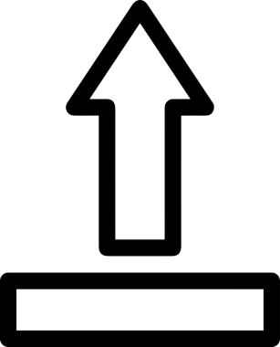 Siyah ve Beyaz Logo Simgesi PNG Biçimini Yükle. Web Sitesi Düğmesi, Mobil Uygulama Arayüzü, Dosya Aktarımı, Belge Paylaşımı, Bulut Depolama ve Veri Yedekleme için Minimalist Düz Tasarımlı Tek Renkli Ok Gönderme İşareti Grafiksel Elemanı