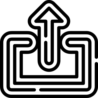 Siyah ve Beyaz Logo Simgesi PNG Biçimini Yükle. Web Sitesi Düğmesi, Mobil Uygulama Arayüzü, Dosya Aktarımı, Belge Paylaşımı, Bulut Depolama ve Veri Yedekleme için Minimalist Düz Tasarımlı Tek Renkli Ok Gönderme İşareti Grafiksel Elemanı