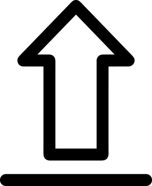 Siyah ve Beyaz Logo Simgesi PNG Biçimini Yükle. Web Sitesi Düğmesi, Mobil Uygulama Arayüzü, Dosya Aktarımı, Belge Paylaşımı, Bulut Depolama ve Veri Yedekleme için Minimalist Düz Tasarımlı Tek Renkli Ok Gönderme İşareti Grafiksel Elemanı