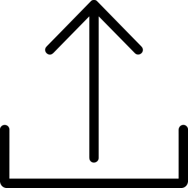 Siyah ve Beyaz Logo Simgesi PNG Biçimini Yükle. Web Sitesi Düğmesi, Mobil Uygulama Arayüzü, Dosya Aktarımı, Belge Paylaşımı, Bulut Depolama ve Veri Yedekleme için Minimalist Düz Tasarımlı Tek Renkli Ok Gönderme İşareti Grafiksel Elemanı