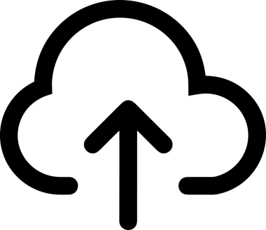 Siyah ve Beyaz Logo Simgesi PNG Biçimini Yükle. Web Sitesi Düğmesi, Mobil Uygulama Arayüzü, Dosya Aktarımı, Belge Paylaşımı, Bulut Depolama ve Veri Yedekleme için Minimalist Düz Tasarımlı Tek Renkli Ok Gönderme İşareti Grafiksel Elemanı